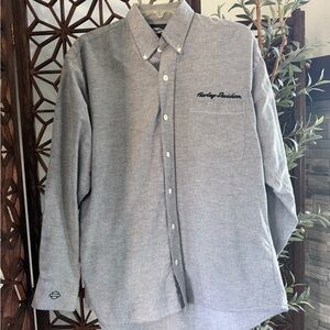 2005 Harley-Davidson Light Gray Button-Down Oxford Shirt